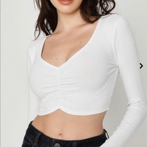 Garage Ruched Front Veronika Long Sleeve Tee